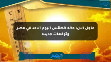 عاجل الآن: حالة الطقس اليوم الأحد في مصر وتوقعات جديدة